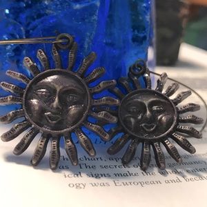 Witchy Celestial Astrology Sun Dangle Earrings New